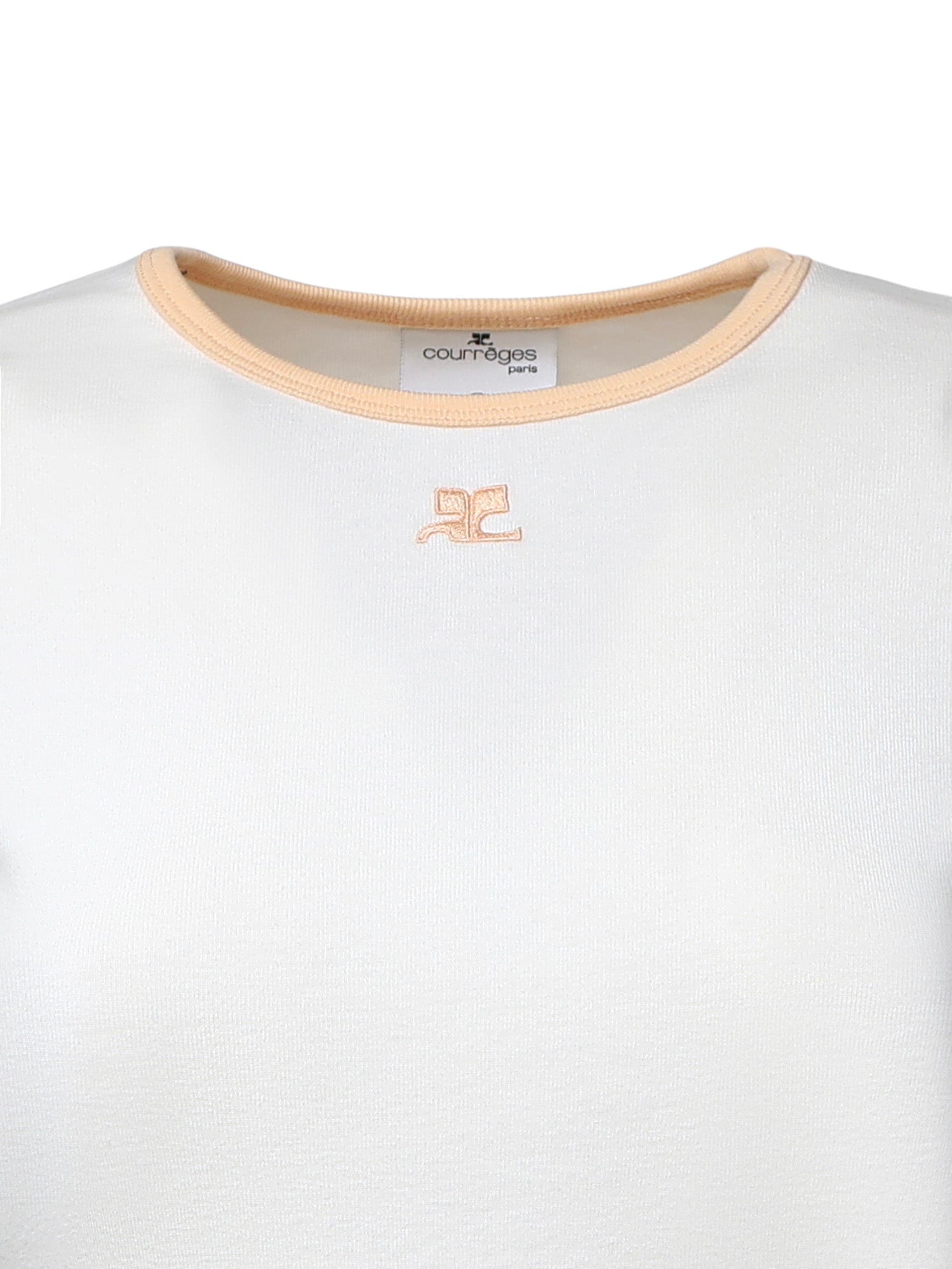 T-shirt Signature Contrast in cotone con logo 125JTS017JS0203 B256 COURREGES 