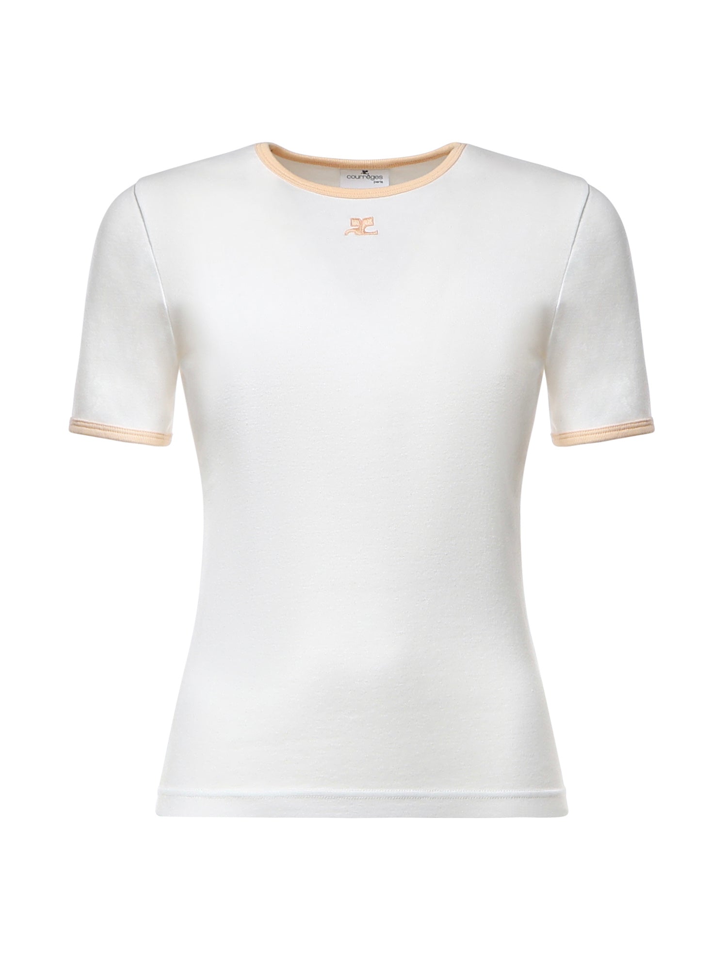 T-shirt Signature Contrast in cotone con logo 125JTS017JS0203 B256 COURREGES 
