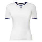 T-shirt Signature Contrast in cotone con logo 125JTS017JS0203 B257 COURREGES 