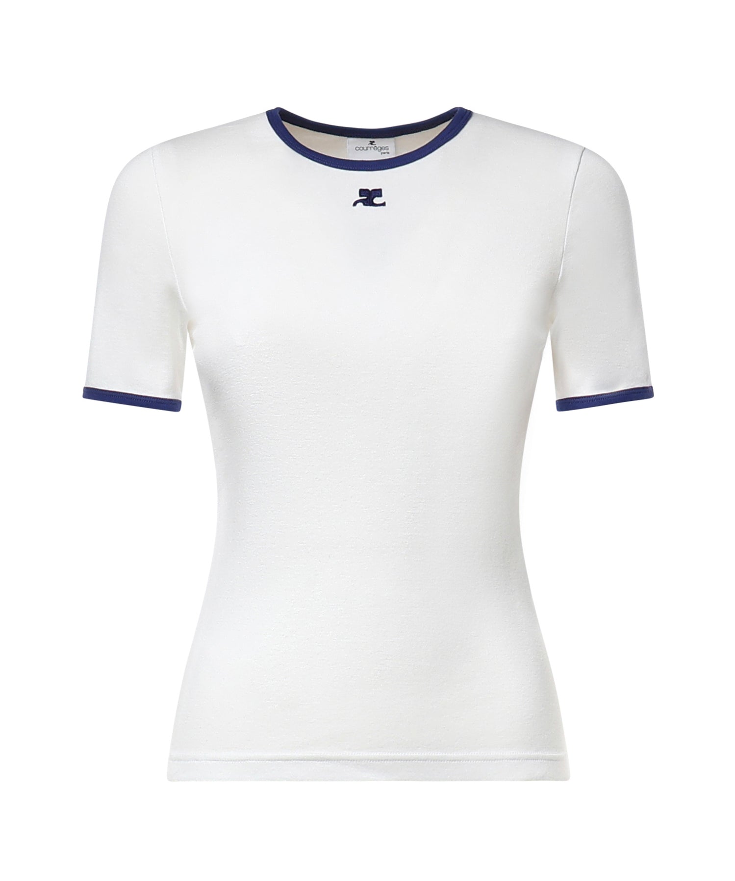 T-shirt Signature Contrast in cotone con logo 125JTS017JS0203 B257 COURREGES 