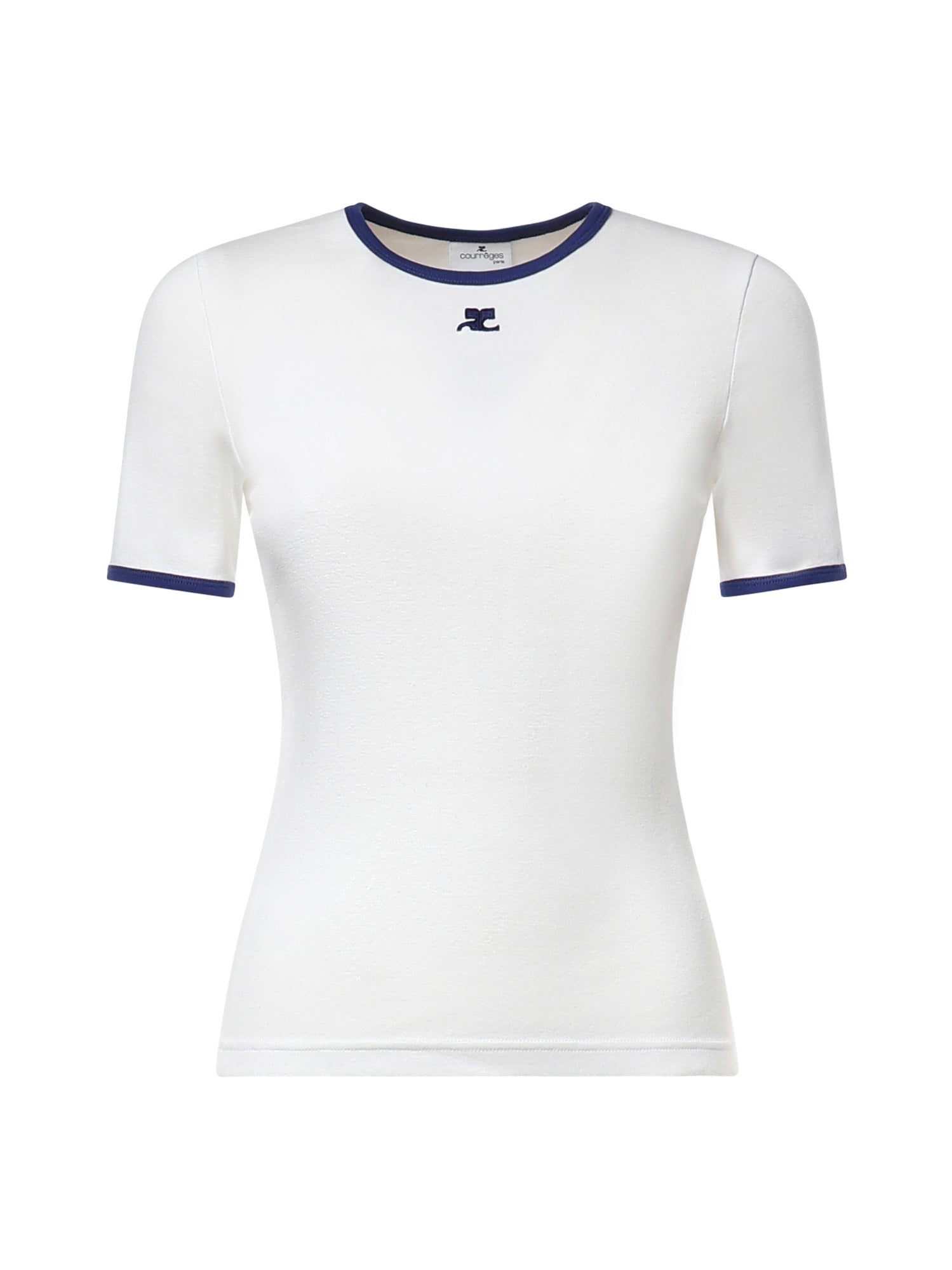 T-shirt Signature Contrast in cotone con logo 125JTS017JS0203 B257 COURREGES 