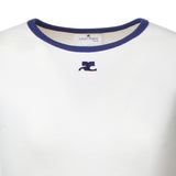 T-shirt Signature Contrast in cotone con logo 125JTS017JS0203 B257 COURREGES 