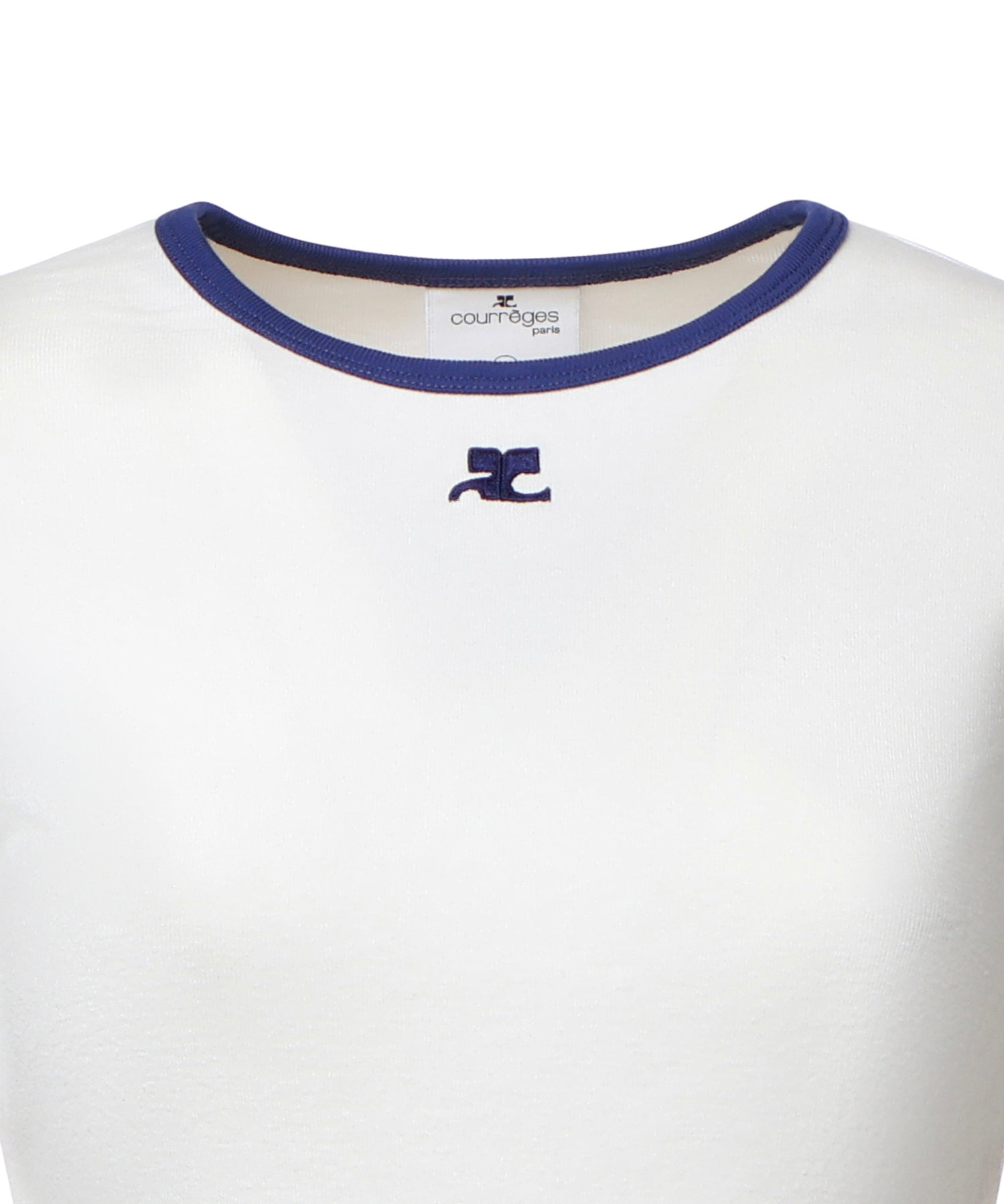T-shirt Signature Contrast in cotone con logo 125JTS017JS0203 B257 COURREGES 