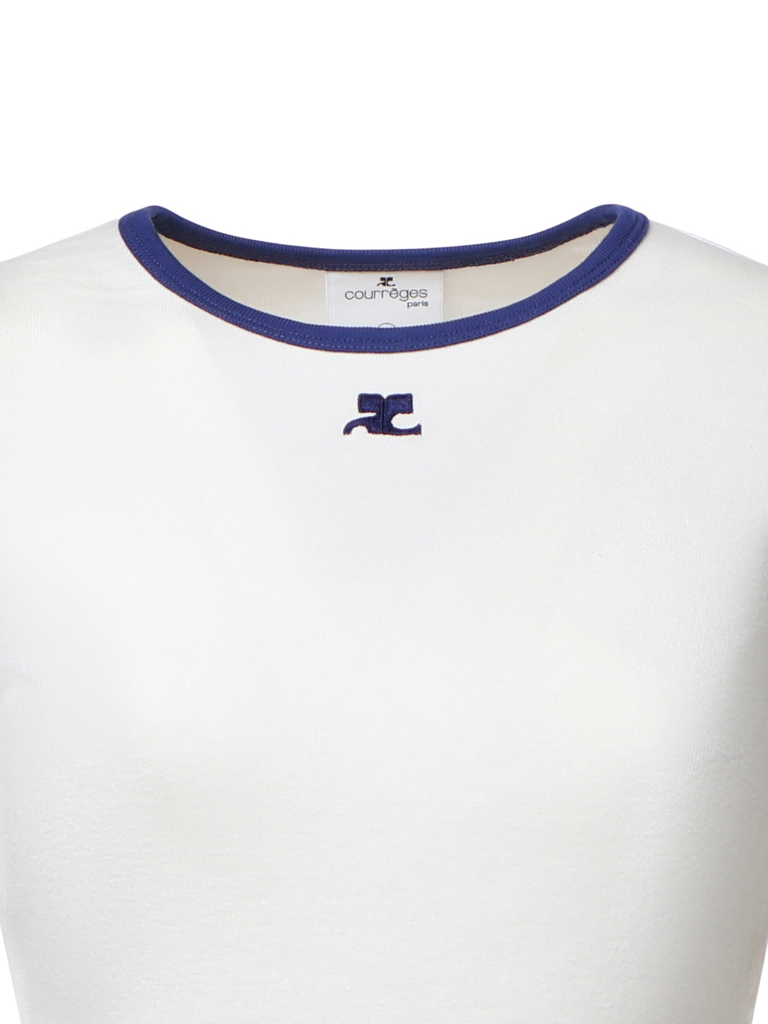 T-shirt Signature Contrast in cotone con logo 125JTS017JS0203 B257 COURREGES 