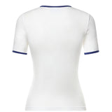 T-shirt Signature Contrast in cotone con logo 125JTS017JS0203 B257 COURREGES 