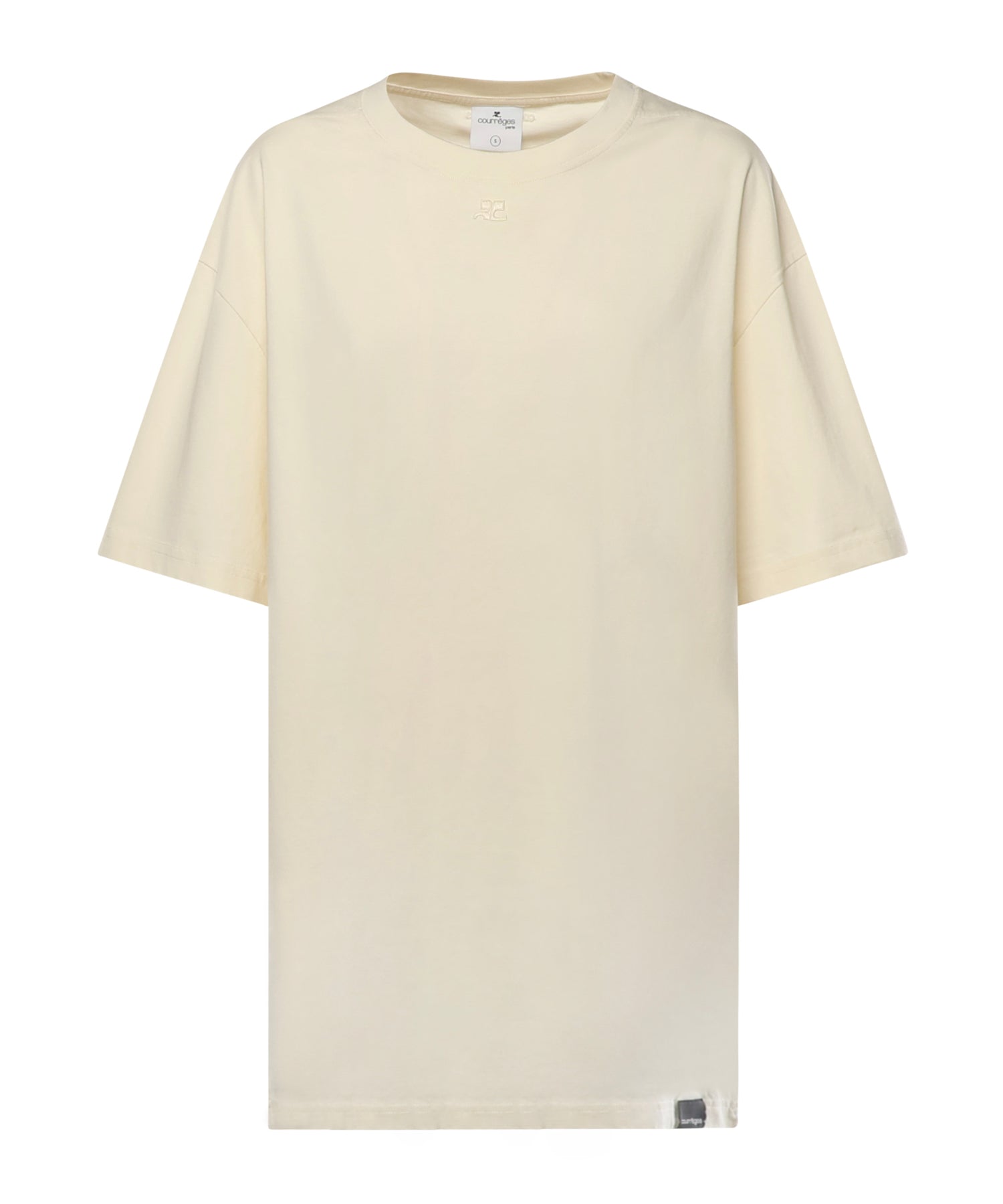 T-shirt in cotone con logo 126JTS237JS0233 0018 COURREGES 