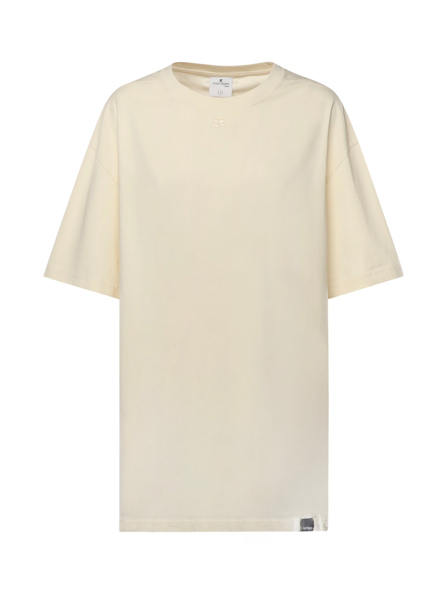T-shirt in cotone con logo 126JTS237JS0233 0018 COURREGES 