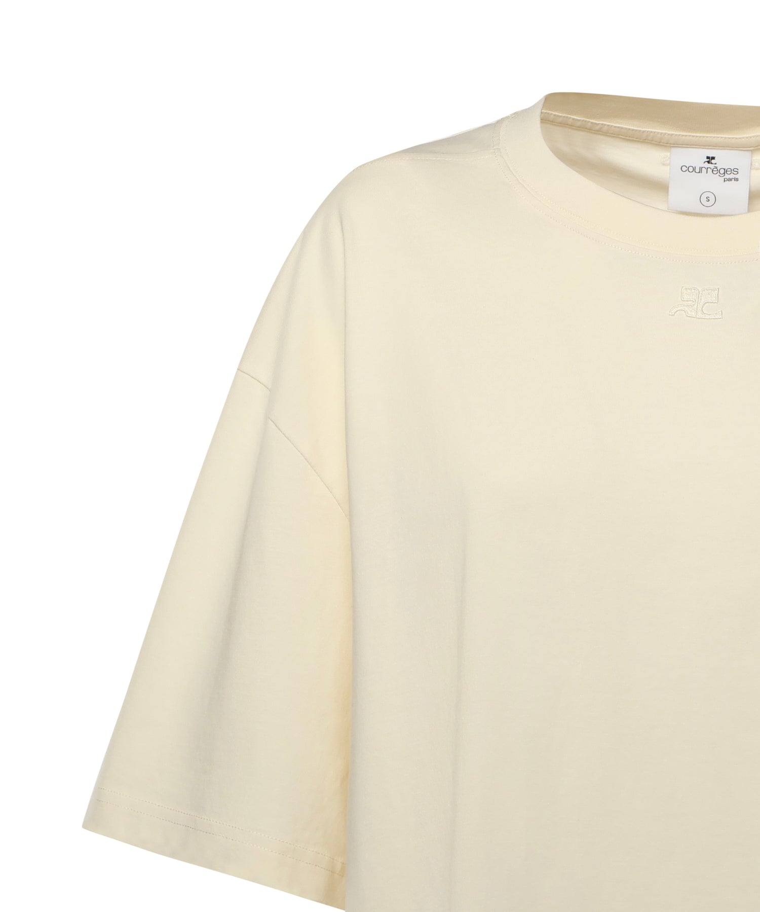 T-shirt in cotone con logo 126JTS237JS0233 0018 COURREGES 