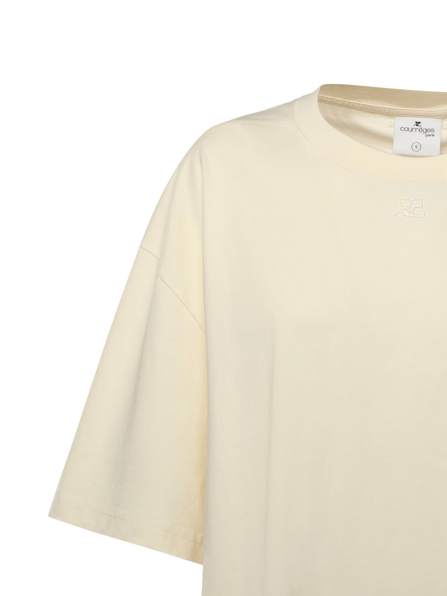 T-shirt in cotone con logo 126JTS237JS0233 0018 COURREGES 