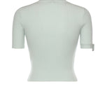 Top cropped in maglia a coste con logo 126MPU267FI0001 7038 COURREGES 