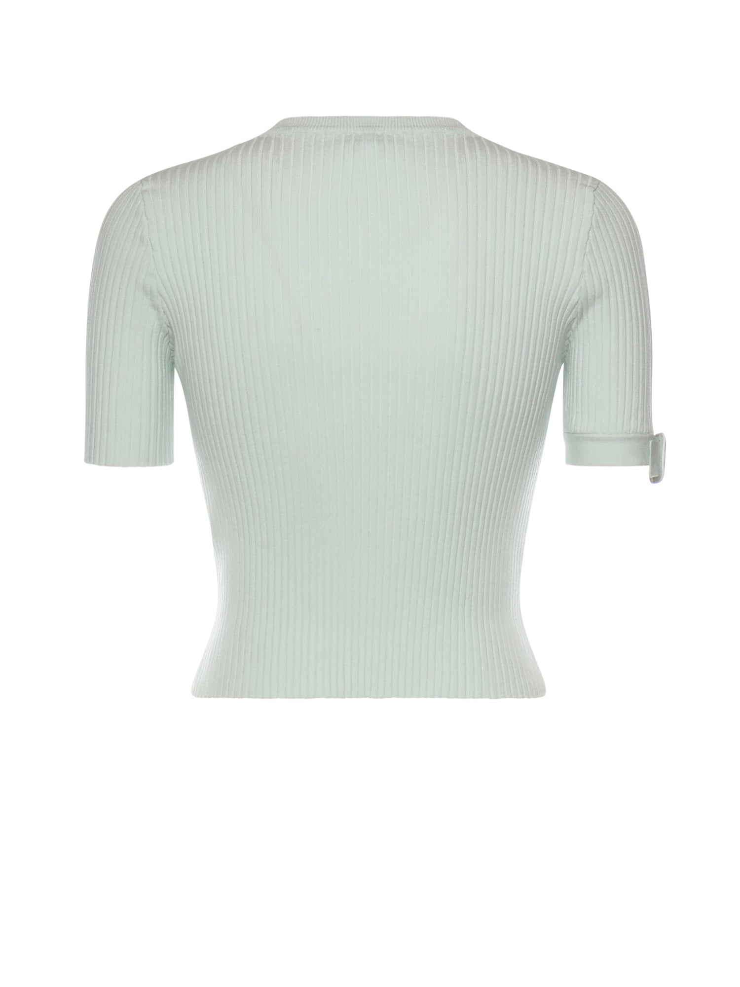 Top cropped in maglia a coste con logo 126MPU267FI0001 7038 COURREGES 