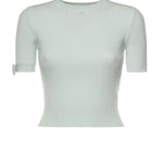 Top cropped in maglia a coste con logo 126MPU267FI0001 7038 COURREGES 