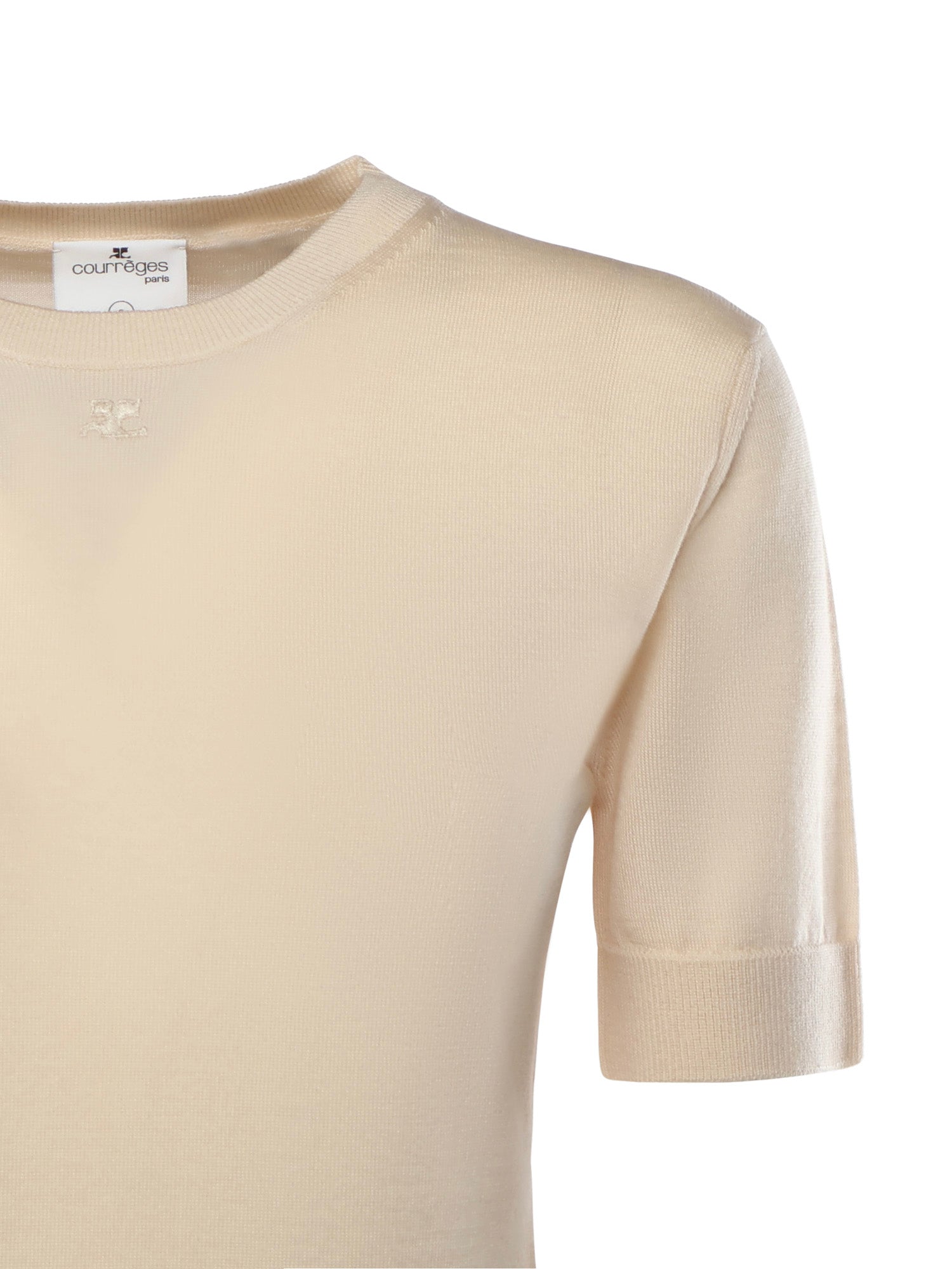 Top in lana con logo 126MT0478FI0071 1069 COURREGES 