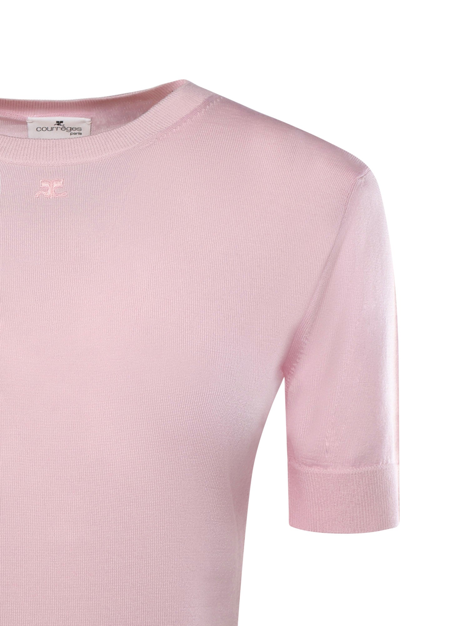 Top in lana con logo 126MT0478FI0071 5022 COURREGES 