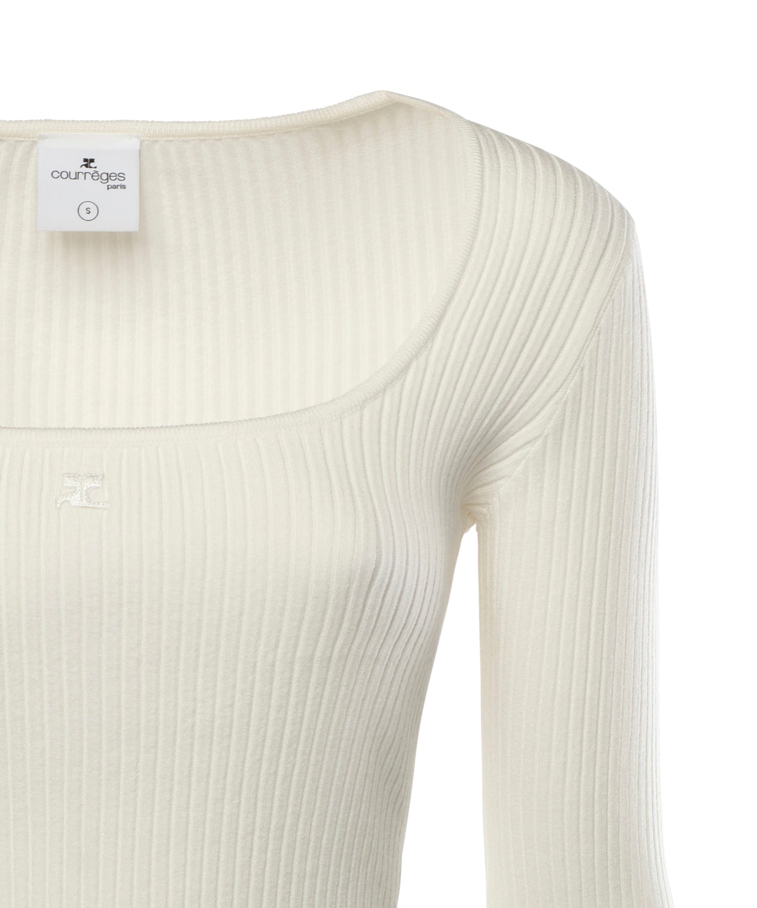 Top Heritage in maglia a costine 126MT0479FI0001 0001 COURREGES 