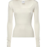 Top Heritage in maglia a costine 126MT0479FI0001 0001 COURREGES 