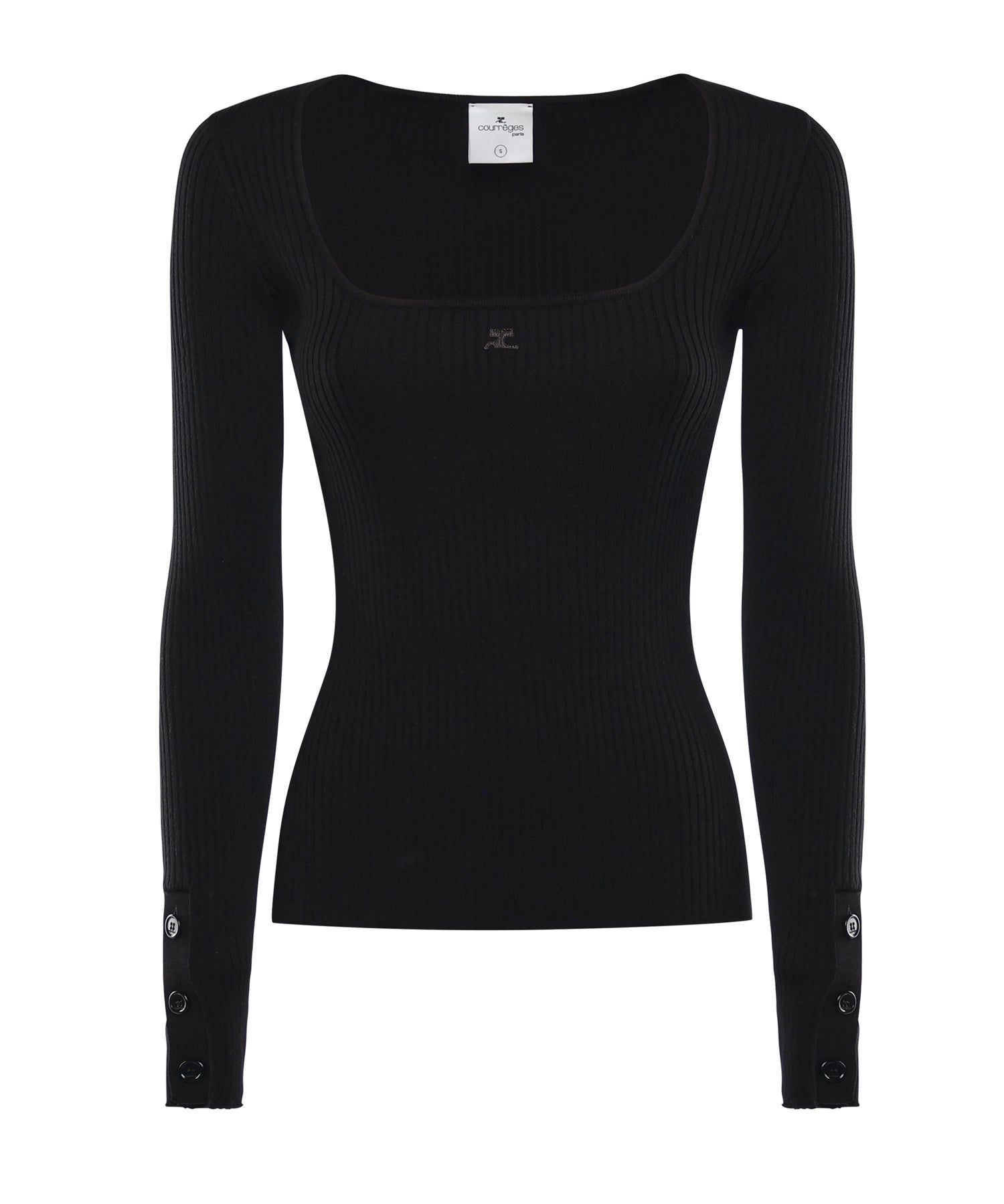 Top Heritage in maglia a costine 126MT0479FI0001 9999 COURREGES 