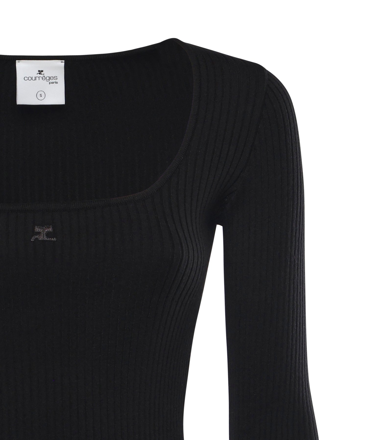 Top Heritage in maglia a costine 126MT0479FI0001 9999 COURREGES 