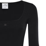 Top Heritage in maglia a costine 126MT0479FI0001 9999 COURREGES 
