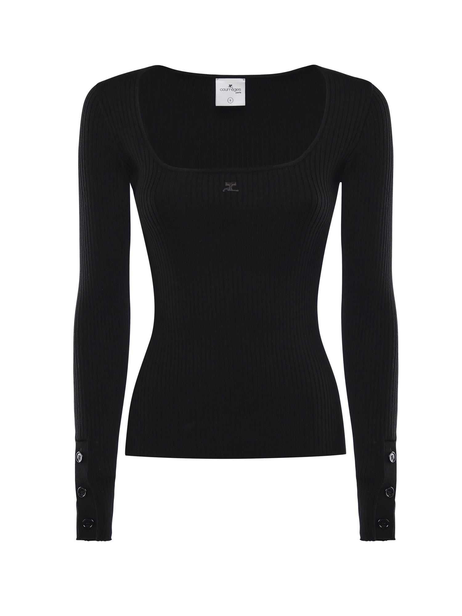 Top Heritage in maglia a costine 126MT0479FI0001 9999 COURREGES 
