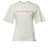 T-shirt con stampa logo in cotone 226JTS168JS0233 0001 COURREGES 