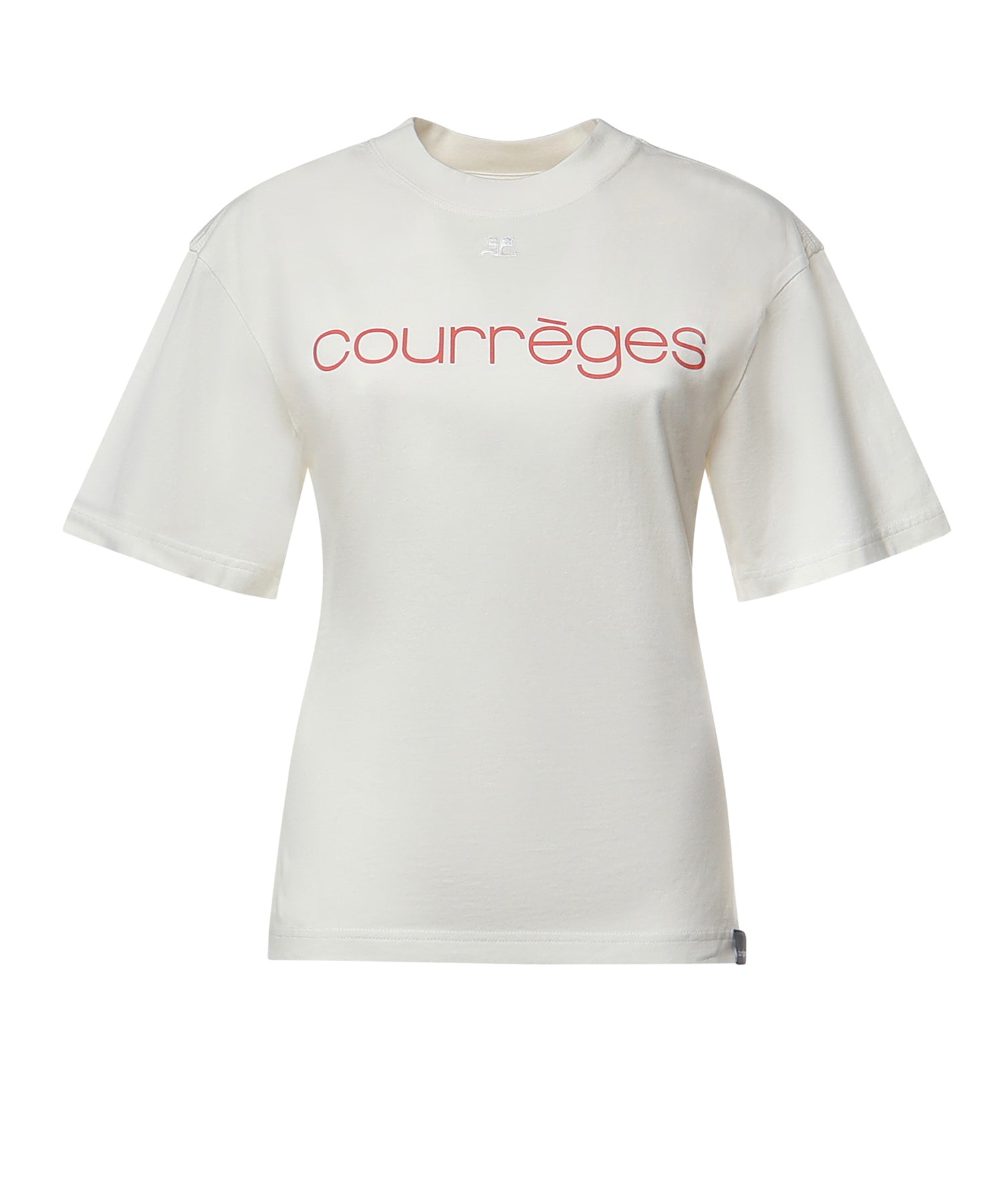 T-shirt con stampa logo in cotone 226JTS168JS0233 0001 COURREGES 