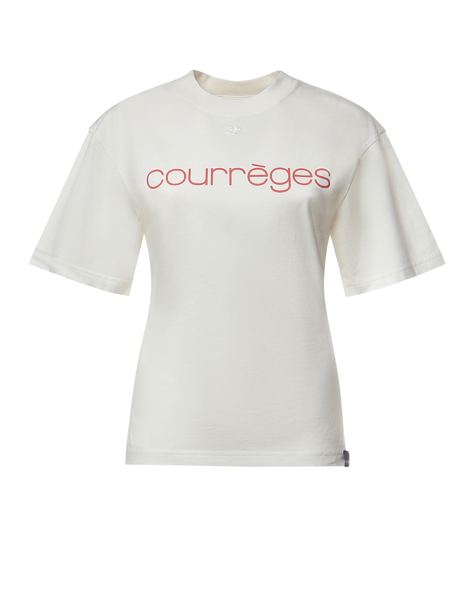 T-shirt con stampa logo in cotone 226JTS168JS0233 0001 COURREGES 