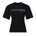 T-shirt con stampa logo in cotone 226JTS168JS0233 9999 COURREGES 