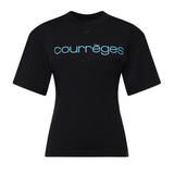 T-shirt con stampa logo in cotone 226JTS168JS0233 9999 COURREGES 