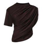 T-shirt cropped asimmetrica in jersey cotone 226JTS241JS0290 1983 COURREGES 
