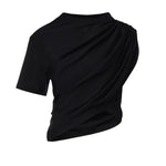 T-shirt cropped asimmetrica in jersey cotone 226JTS241JS0290 9999 COURREGES 