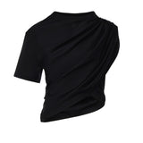 T-shirt cropped asimmetrica in jersey cotone 226JTS241JS0290 9999 COURREGES 
