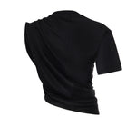 T-shirt cropped asimmetrica in jersey cotone 226JTS241JS0290 9999 COURREGES 