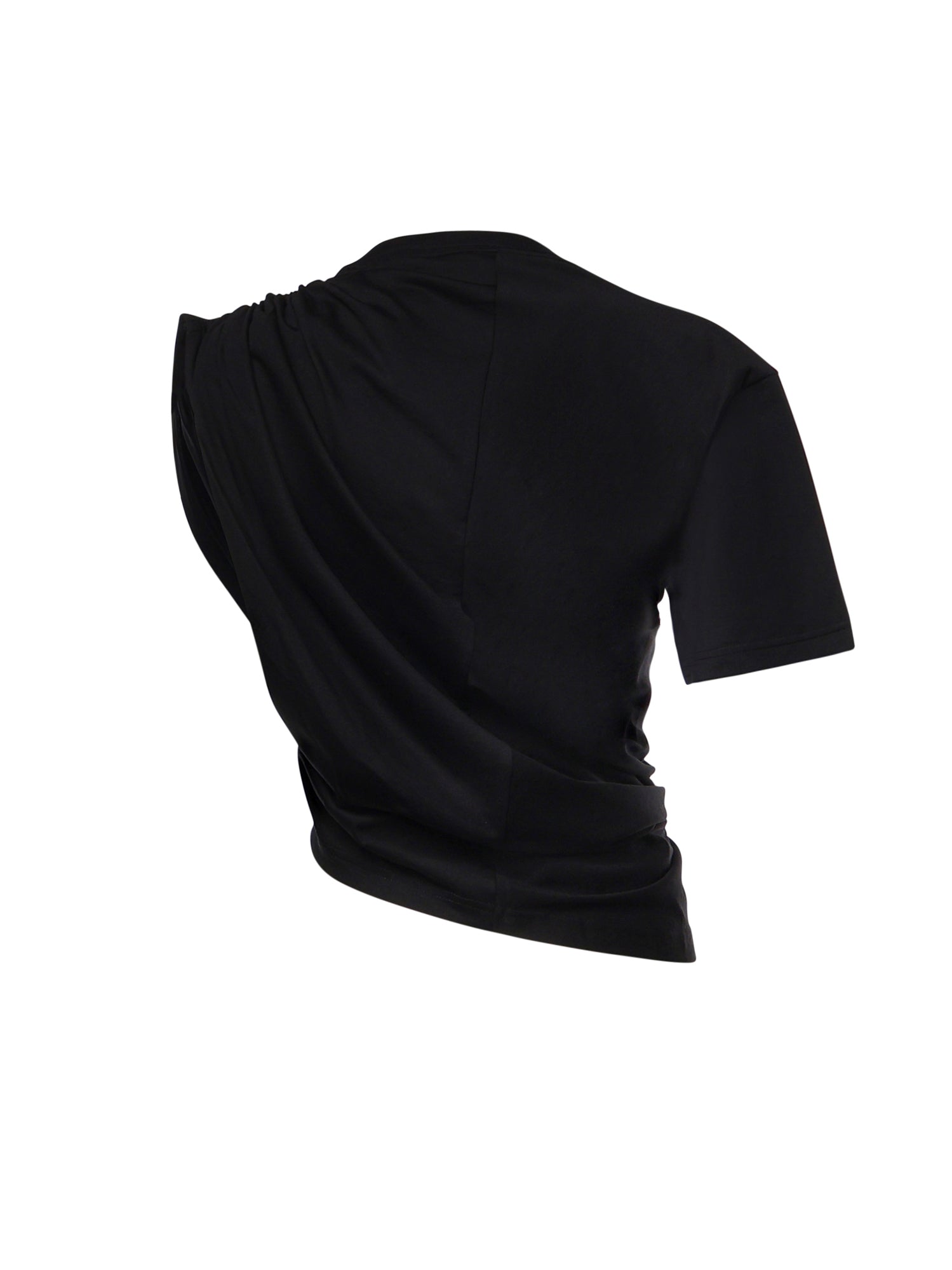 T-shirt cropped asimmetrica in jersey cotone 226JTS241JS0290 9999 COURREGES 