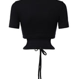T-shirt cropped in cotone con logo 226JTS256JS0203 9999 COURREGES 