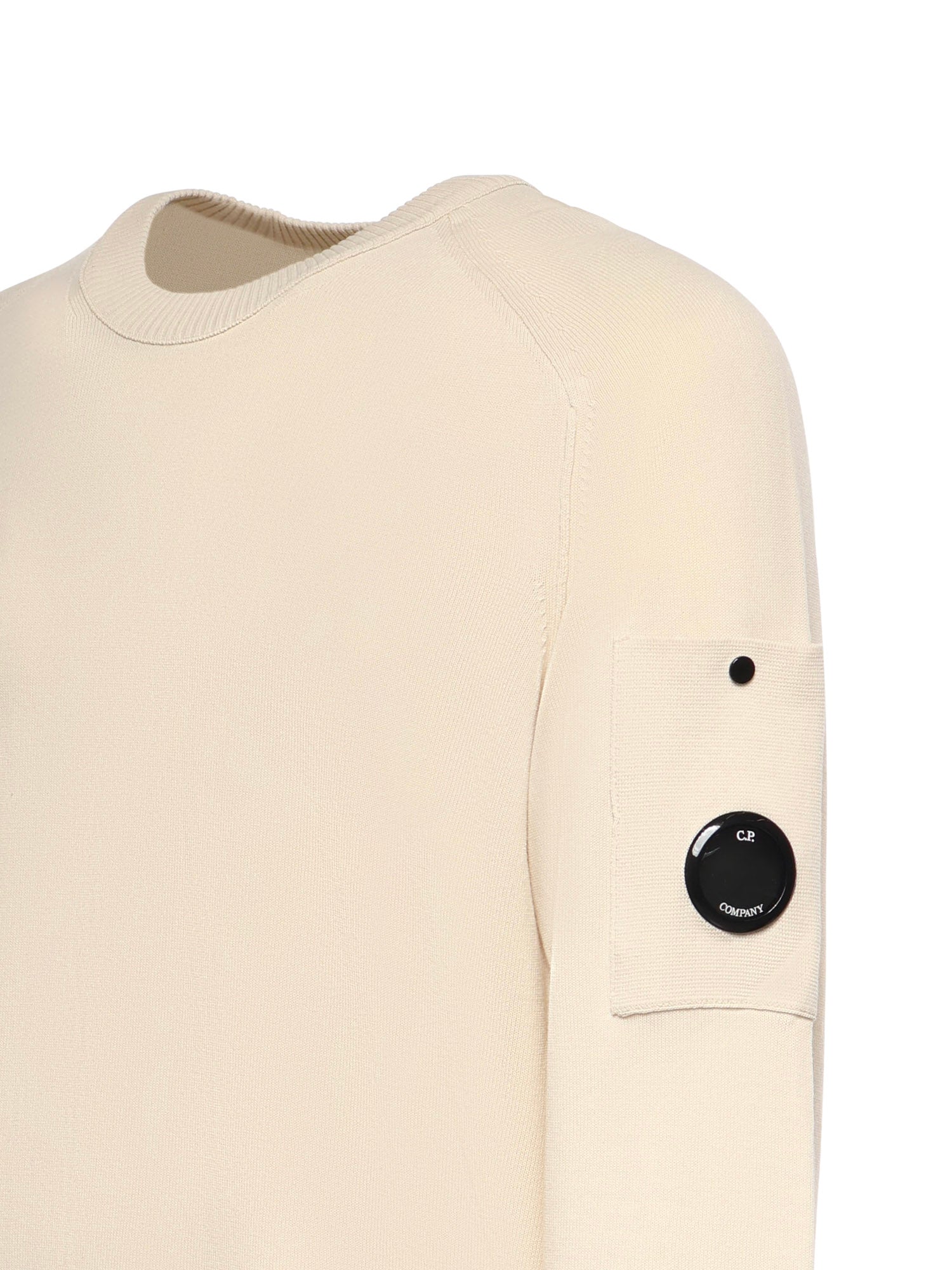 Maglione in cotone crepe con logo 20CMKN105A 006323O114 C.P. COMPANY 