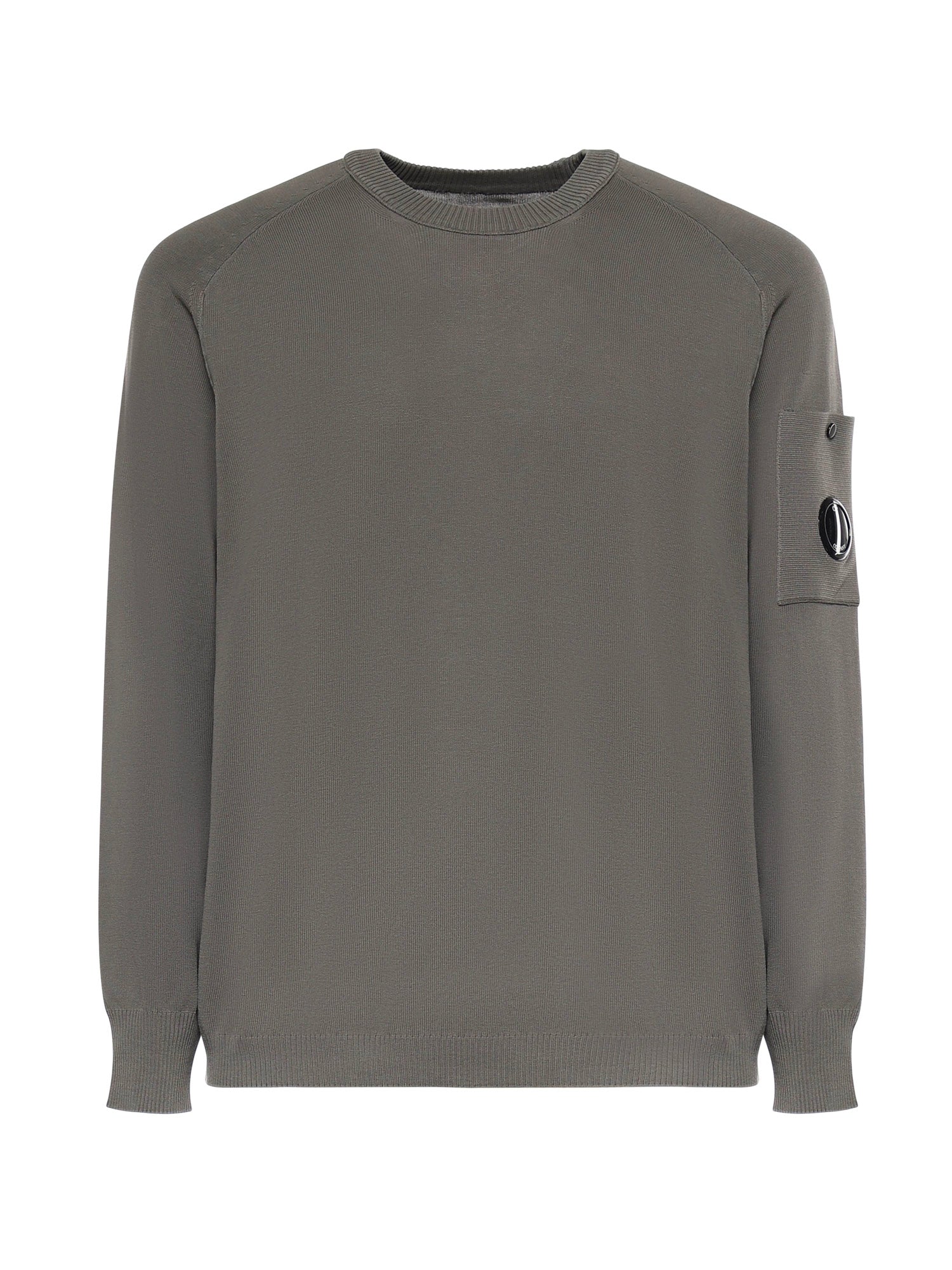 Maglione in cotone crepe con logo<BR/> 20CMKN105A 006323O921 C.P. COMPANY 