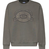 Felpa in diagonal fleece con logo 20CMSS217A 006090O921 C.P. COMPANY 
