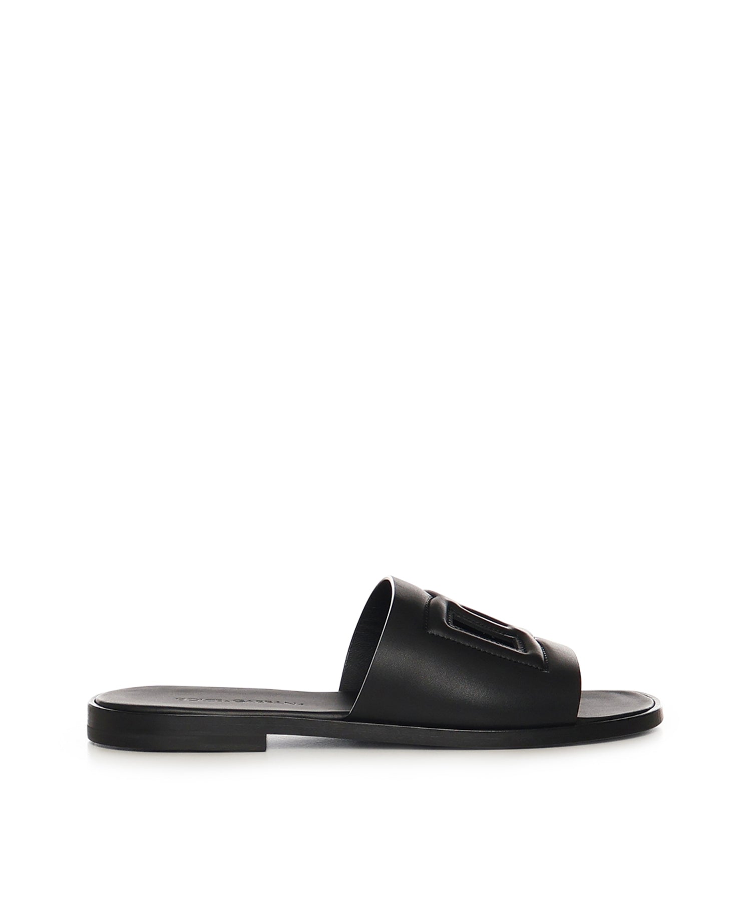 Slide in pelle con logo A80397 A036380999 DOLCE & GABBANA 