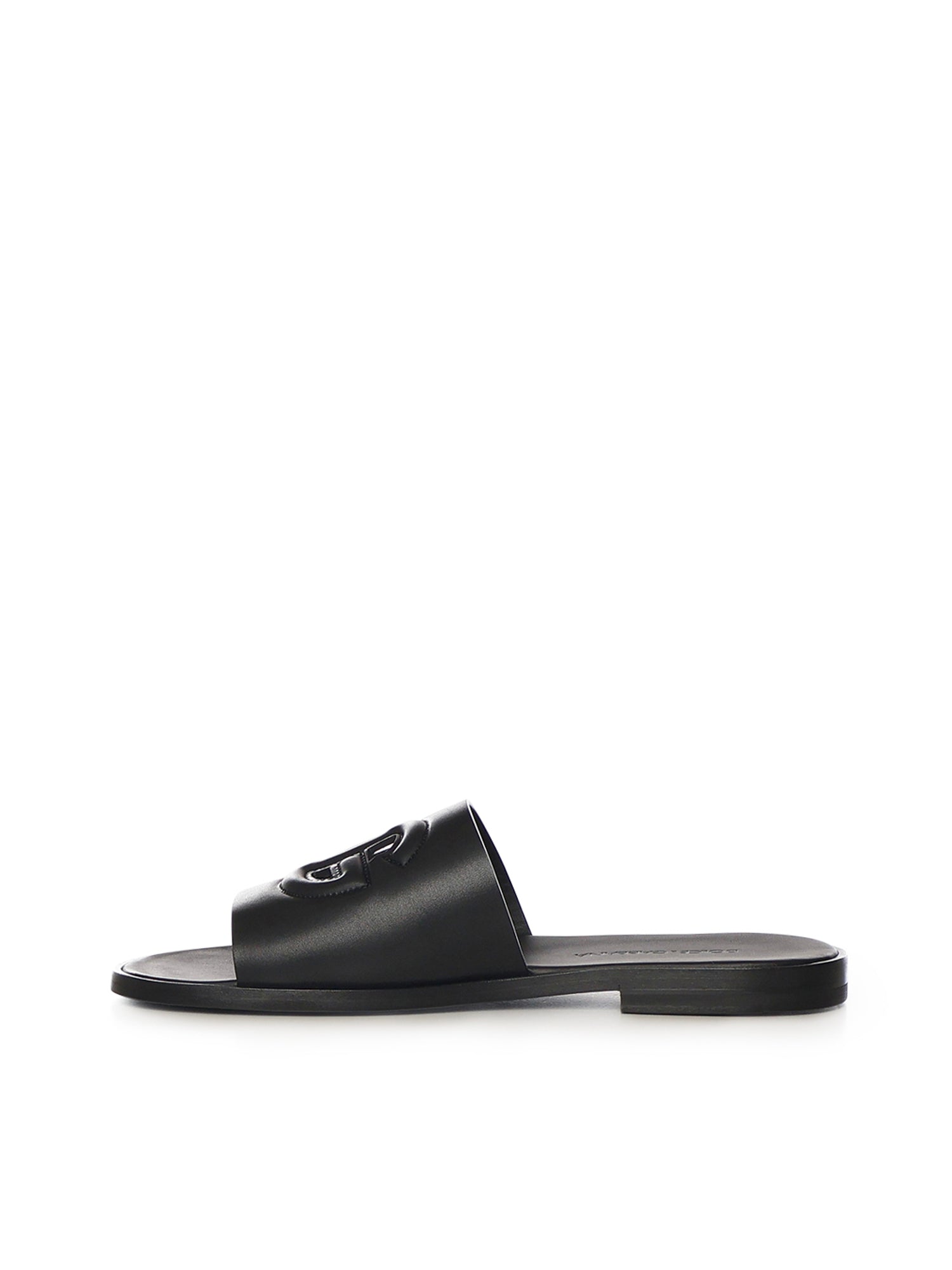 Slide in pelle con logo A80397 A036380999 DOLCE & GABBANA 