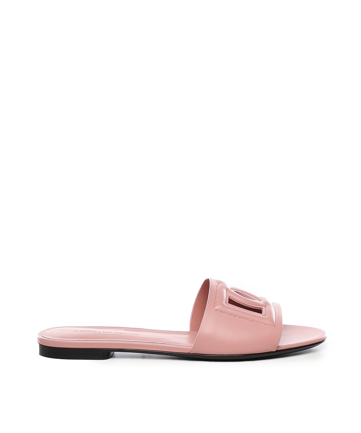 Slide in pelle di vitello e logo CQ0436 AY32980405 DOLCE & GABBANA 