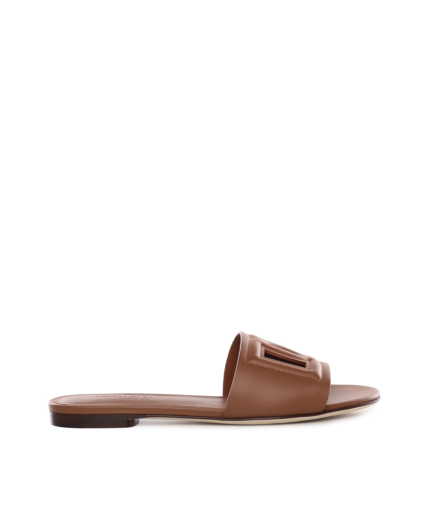 Slide in pelle di vitello e logo CQ0436 AY32981236 DOLCE & GABBANA 