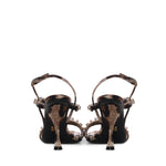 Sandali in raso stampa Leo con strass CR1930 A0079HY13M DOLCE & GABBANA 