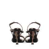 Sandali in raso stampa Leo con strass CR1930 A0079HY13M DOLCE & GABBANA 