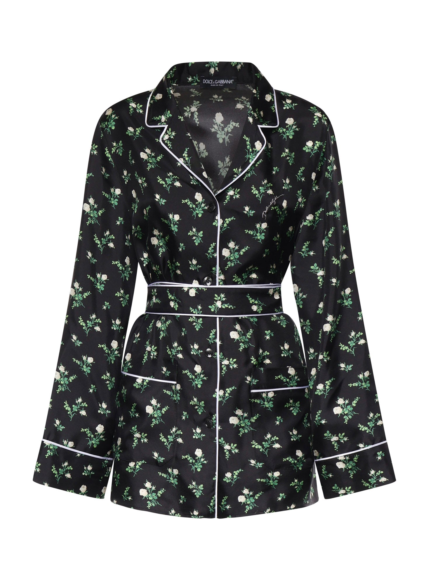Camicia con stampa Roselline e Mughetti F5I89T IS13GHX6CB DOLCE & GABBANA 