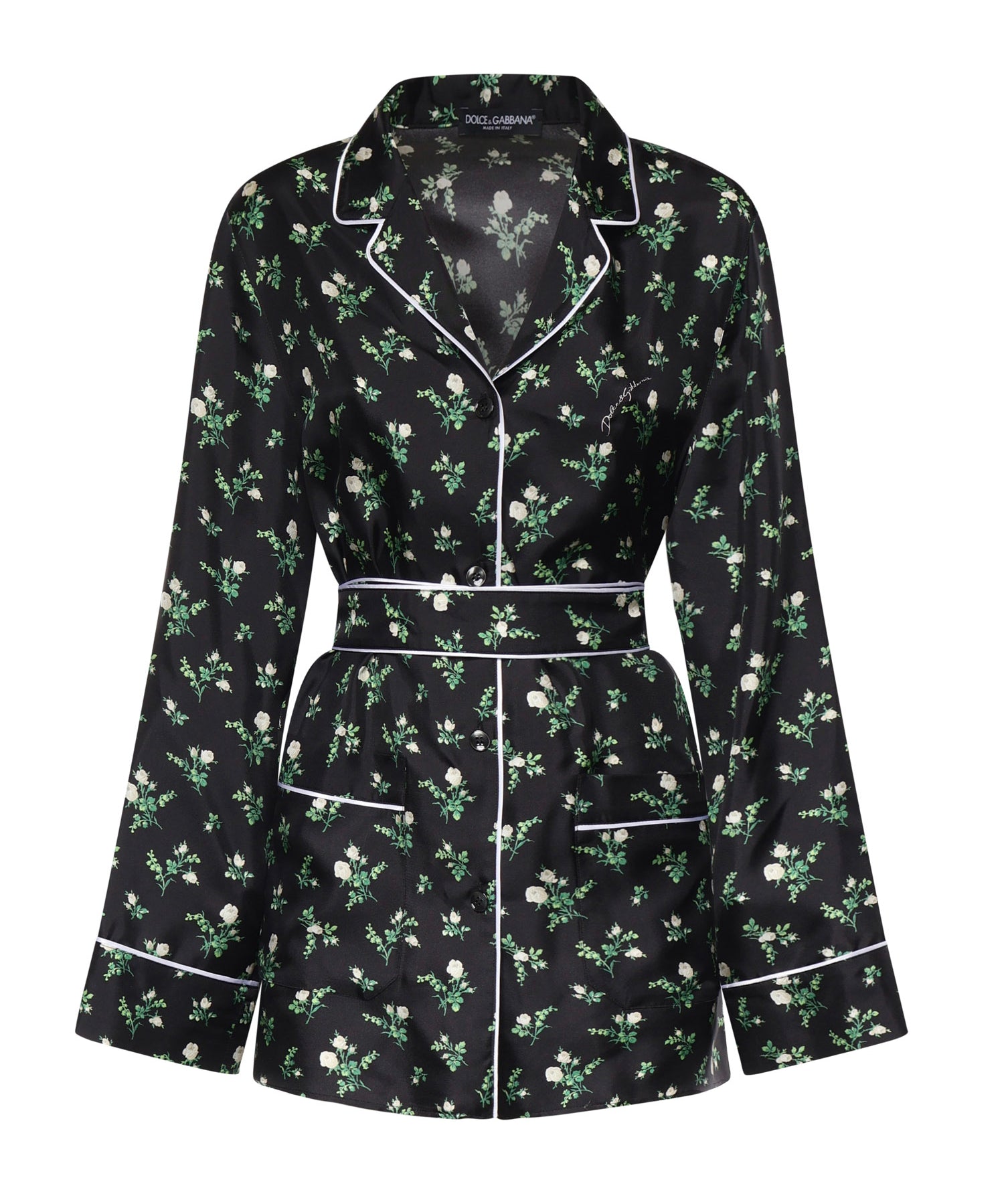 Camicia con stampa Roselline e Mughetti F5I89T IS13GHX6CB DOLCE & GABBANA 