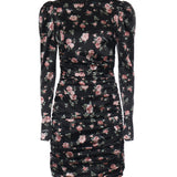 Abito drappeggiato stampa Rose vintage F60G3T FSA8HHN5XQ DOLCE & GABBANA 