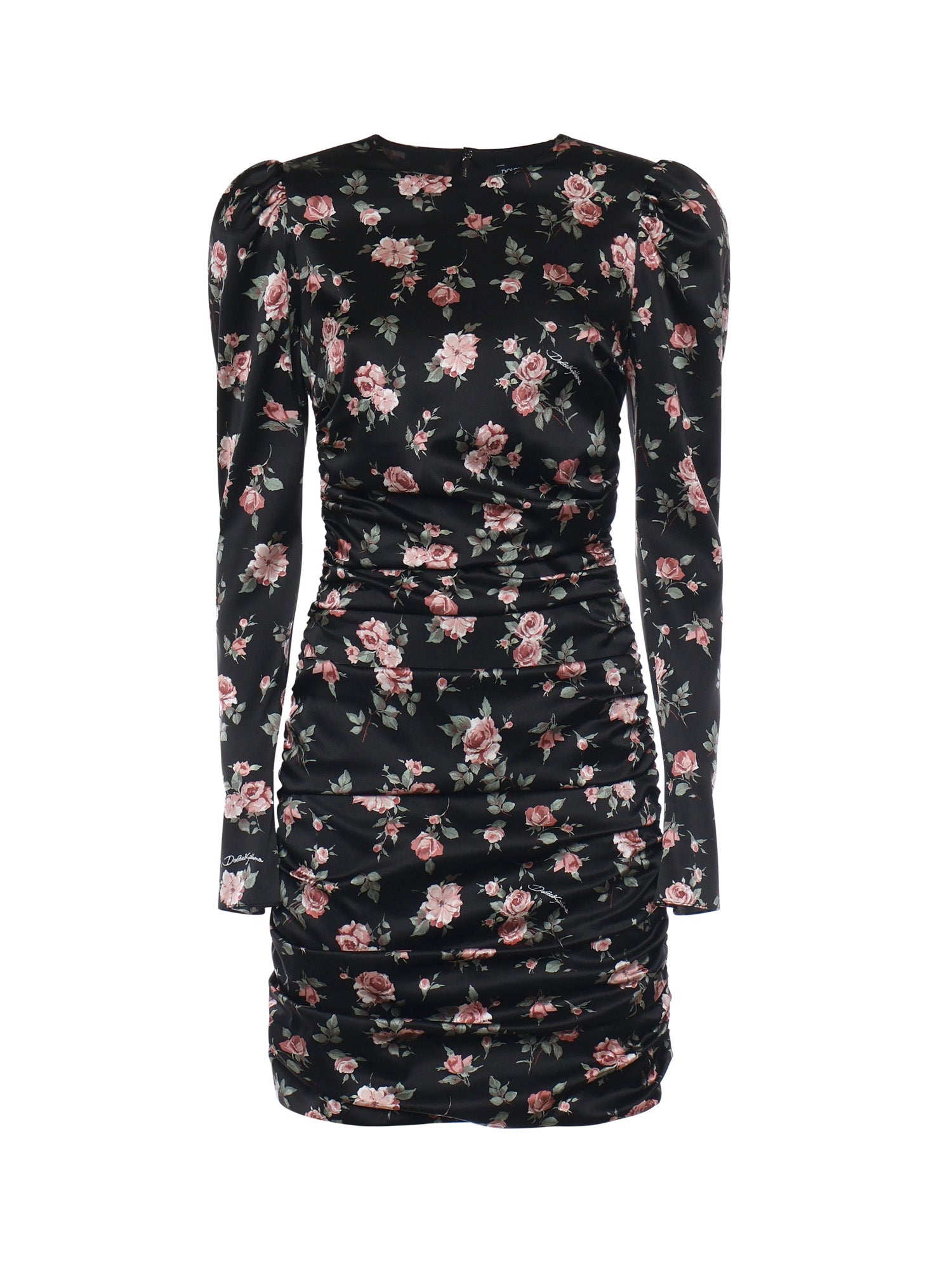 Abito drappeggiato stampa Rose vintage F60G3T FSA8HHN5XQ DOLCE & GABBANA 