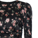 Abito drappeggiato stampa Rose vintage F60G3T FSA8HHN5XQ DOLCE & GABBANA 