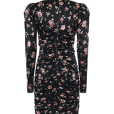 Abito drappeggiato stampa Rose vintage F60G3T FSA8HHN5XQ DOLCE & GABBANA 